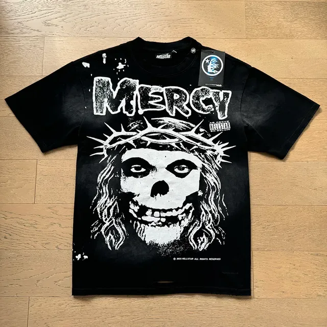 Distressed Oversized Graphic Print Black T-Shirt 8