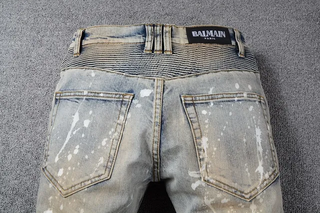 Distressed Paint-Splatter Slim-Fit Jeans 6