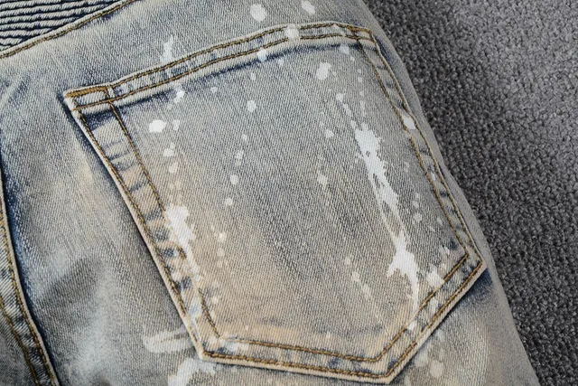 Distressed Paint-Splatter Slim-Fit Jeans 7