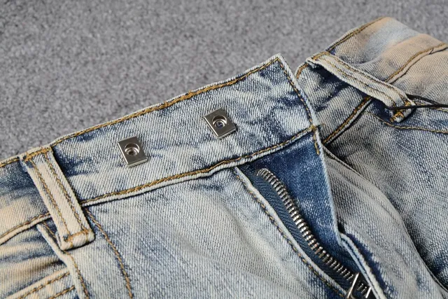 Distressed Paint-Splatter Slim-Fit Jeans 14