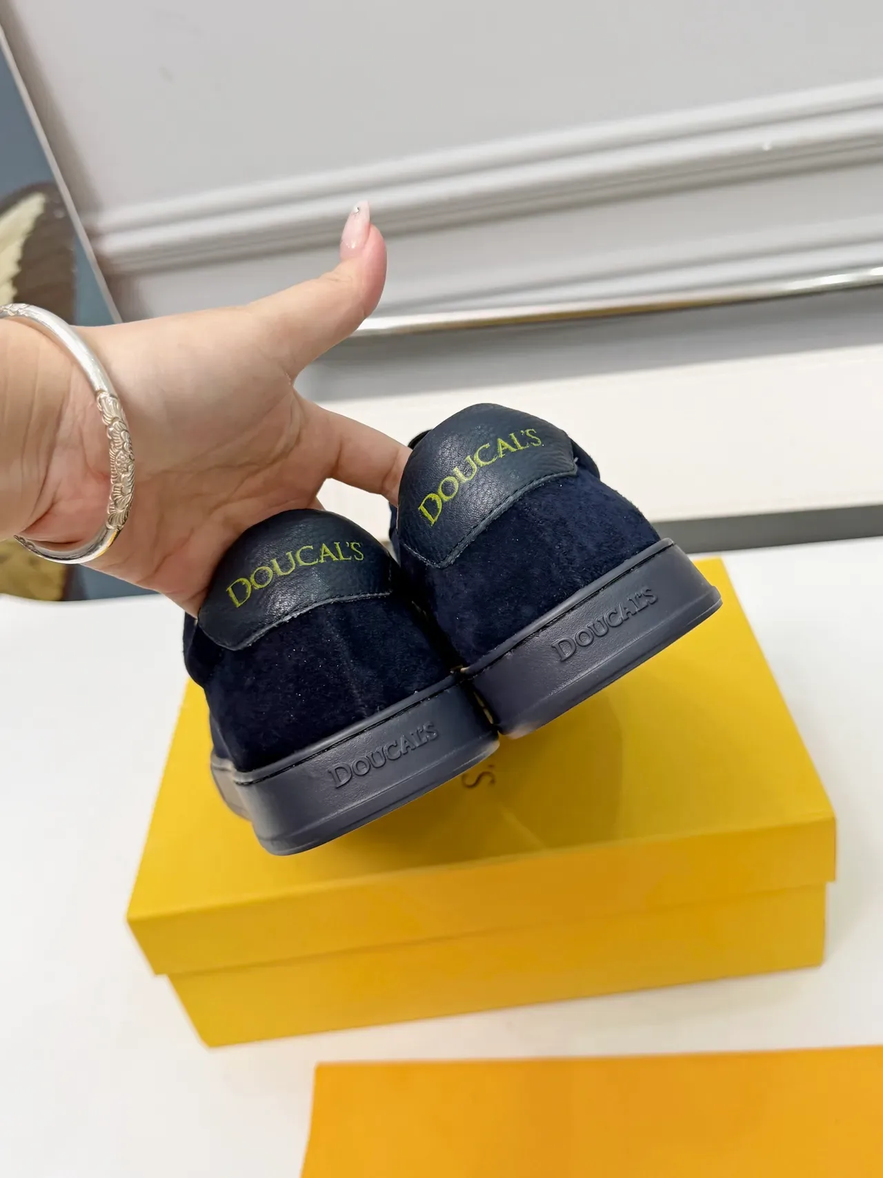 DOUCAI'S Navy Suede Low-Top Lifestyle Sneakers 3
