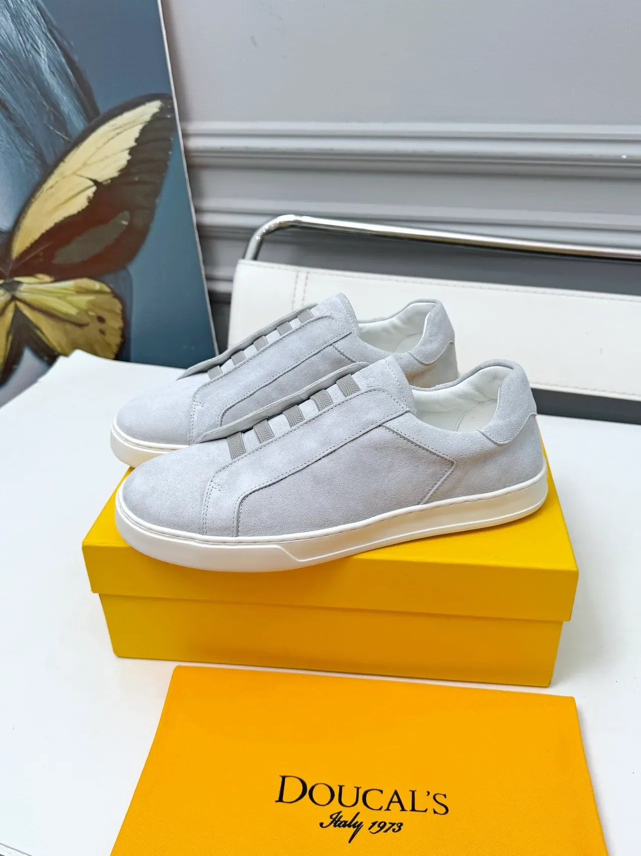 Doucal's Chaussures Lifestyle en Daim Gris à Enfiler 4