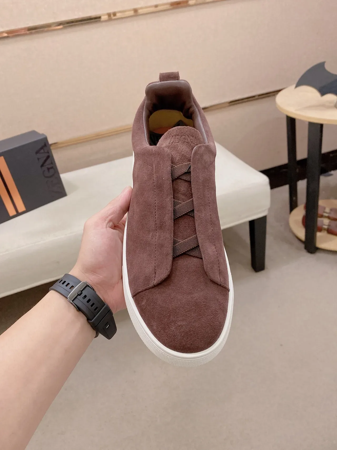 Dusty Rose Suede Slip-On Sneaker 5