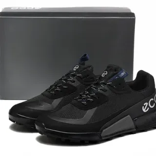 ECCO Black Blue Mesh And Synthetic Overlay Upper Angular Sculpted Midsole Lifestyle Sneakers
