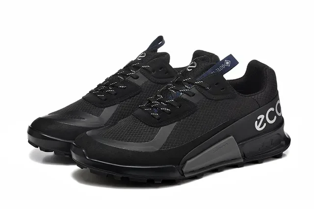 ECCO Black Blue Mesh And Synthetic Overlay Upper Angular Sculpted Midsole Lifestyle Sneakers 4