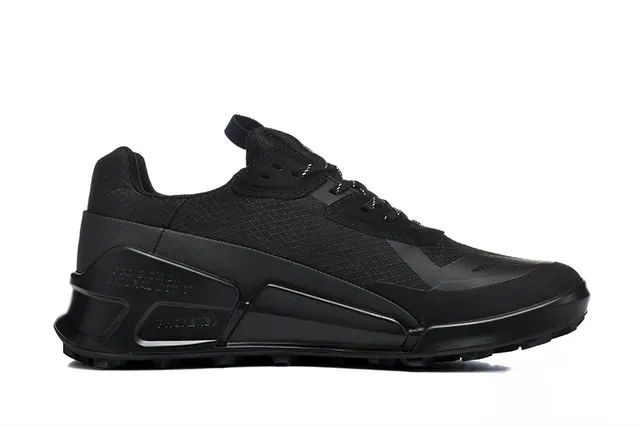 ECCO Black Blue Mesh And Synthetic Overlay Upper Angular Sculpted Midsole Lifestyle Sneakers 5