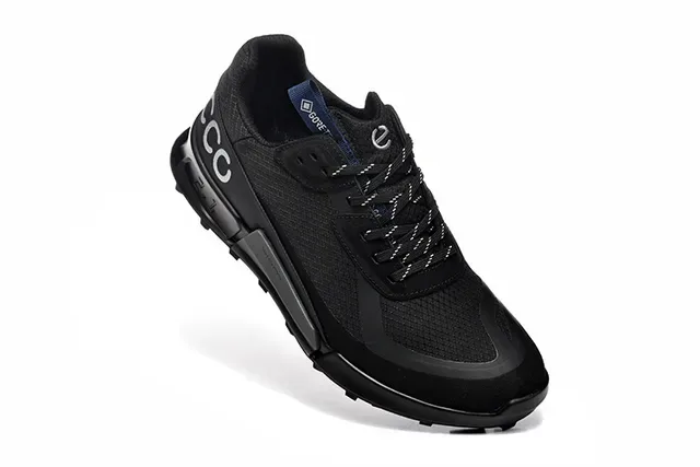 ECCO Black Blue Mesh And Synthetic Overlay Upper Angular Sculpted Midsole Lifestyle Sneakers 6