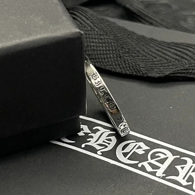Engraved Polished Silver Metal Ring 5