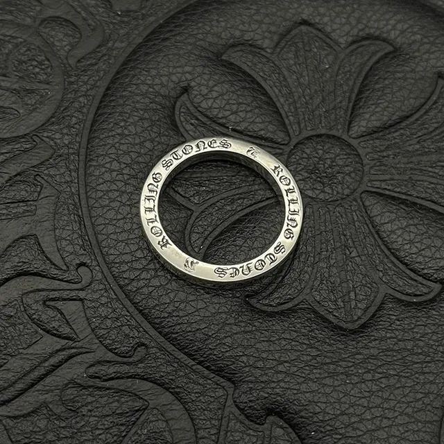 Engraved Polished Silver Metal Ring 9