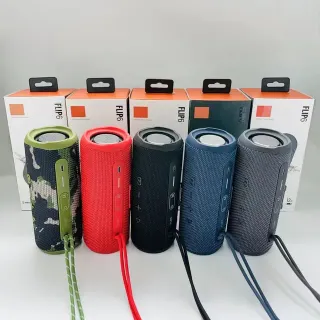 FLIP6 Army Green Cylindrical Fabric-Wrapped Portable Speaker