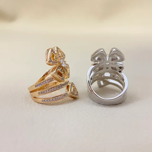 Floral Openwork Pave Crystal Wrap Rings 2