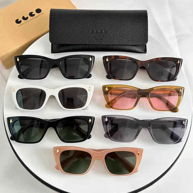 Garrett Leight Angular Cat-Eye Translucent Peach Sunglasses 3