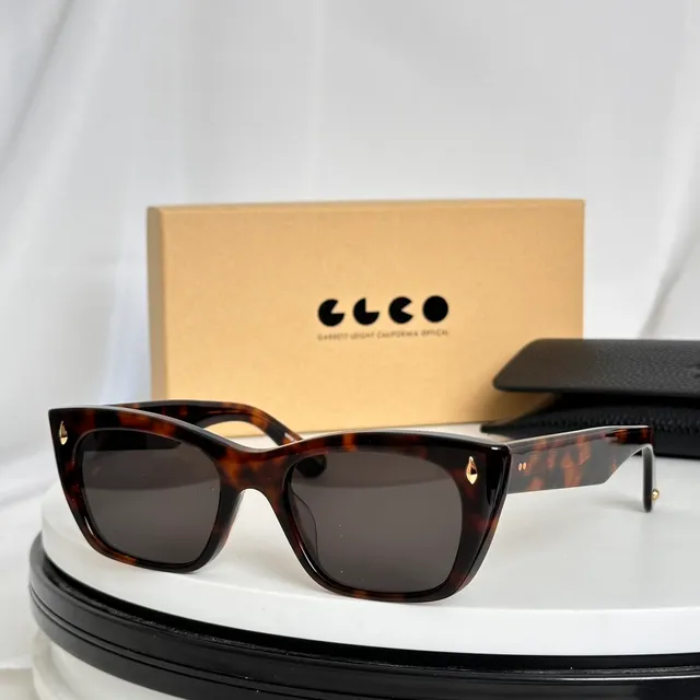 Garrett Leight Angular Cat-Eye Translucent Peach Sunglasses 6