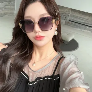 Geometric Hexagonal Frame Gradient Tinted Sunglasses