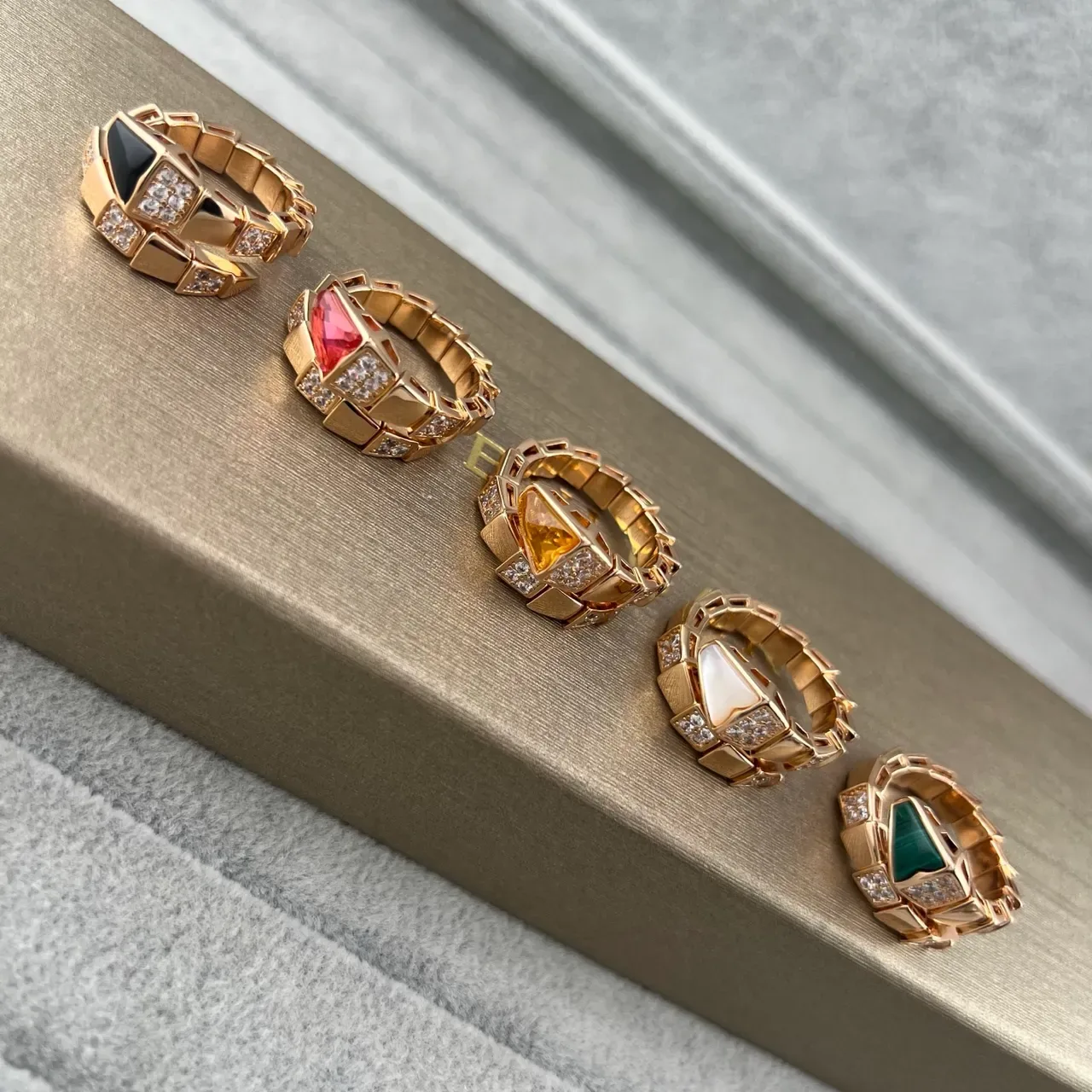 Geometric Pavé-Diamond Triangular-Stone Rings 8