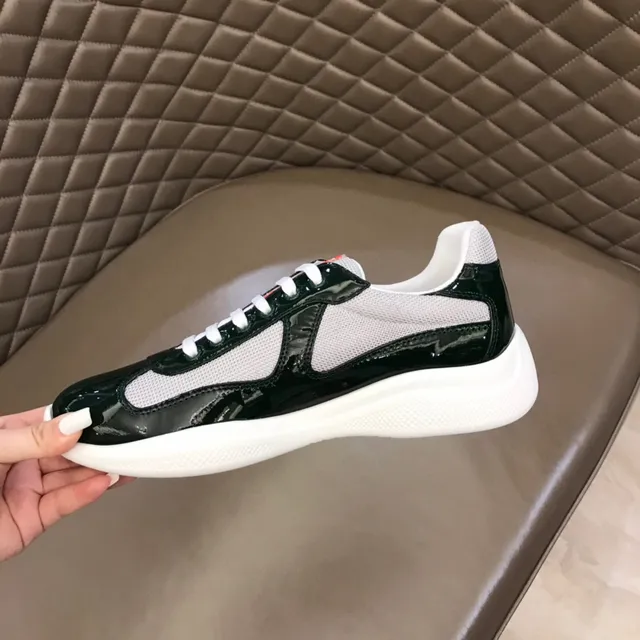 Glossy Black and White Mesh Patent Lifestyle Sneaker 3