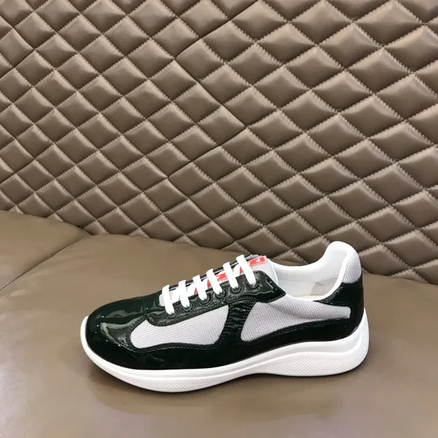 Glossy Black and White Mesh Patent Lifestyle Sneaker 5