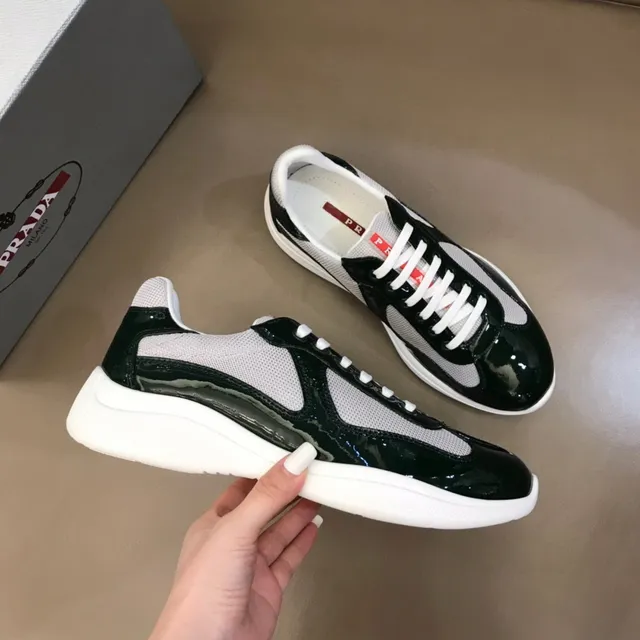 Glossy Black and White Mesh Patent Lifestyle Sneaker 6