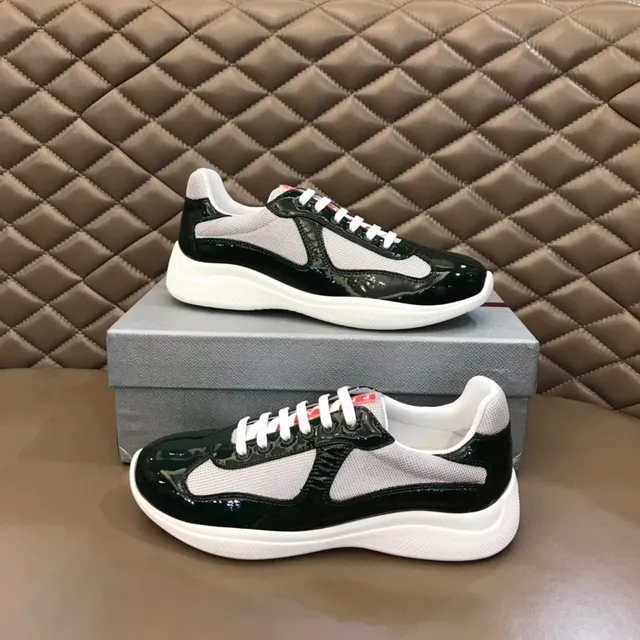 Glossy Black and White Mesh Patent Lifestyle Sneaker 7