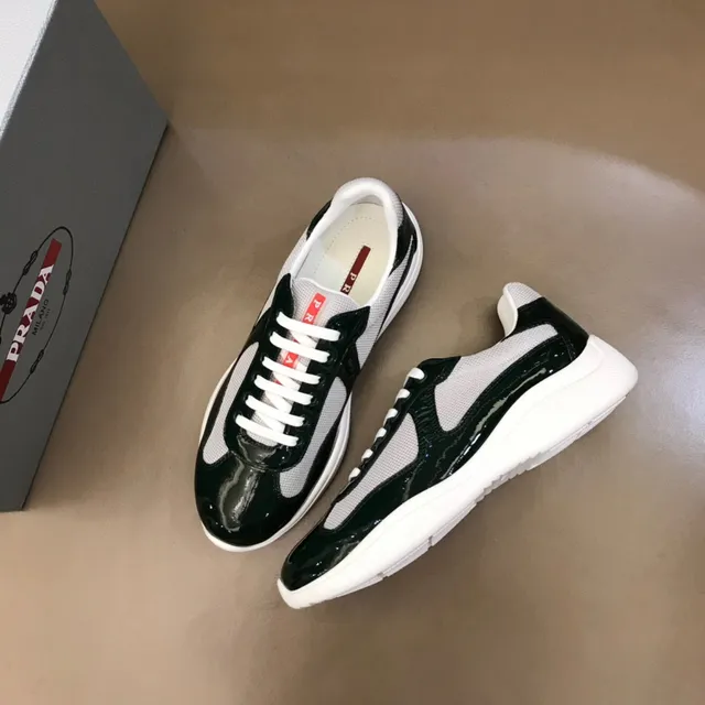 Glossy Black and White Mesh Patent Lifestyle Sneaker 8
