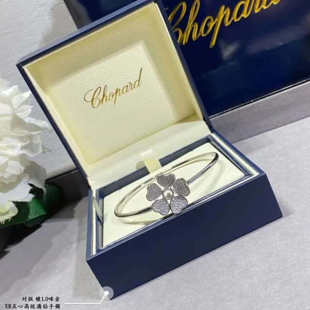 Gold and Silver Floral Pavé Stone Open Bangle Bracelets 5