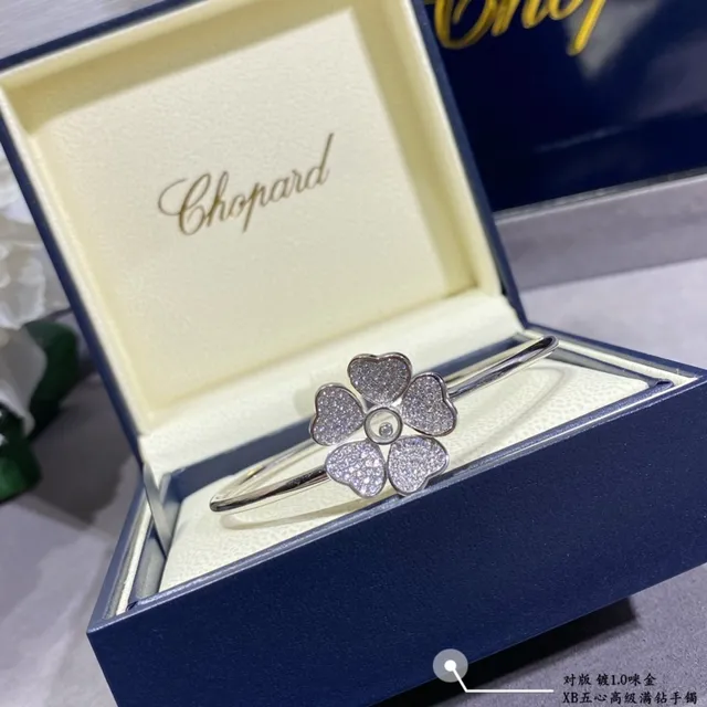 Gold and Silver Floral Pavé Stone Open Bangle Bracelets 7