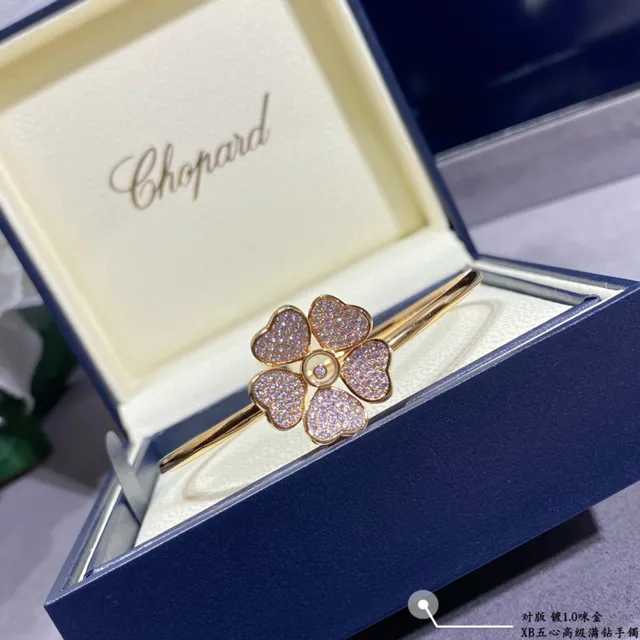 Gold and Silver Floral Pavé Stone Open Bangle Bracelets 8