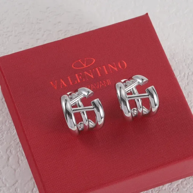 Gold and Silver Interlocking Bar Hoop Earrings 4