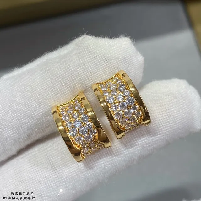 Gold and Silver Pavé-Set Hinged Hoop Earrings 5