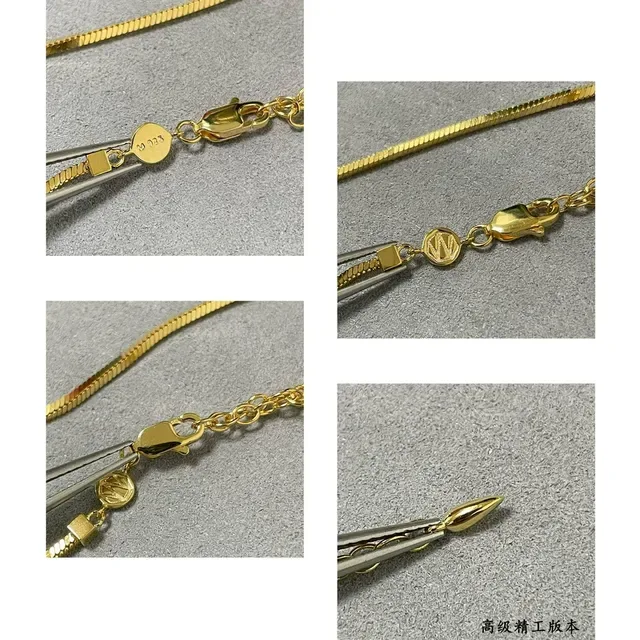 Gold and Silver Snake Chain Layered Necklaces 5