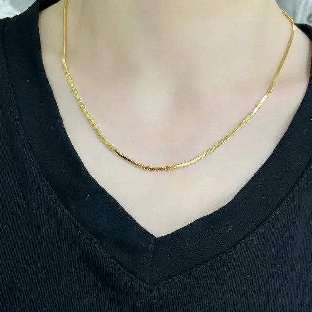 Gold and Silver Snake Chain Layered Necklaces 7