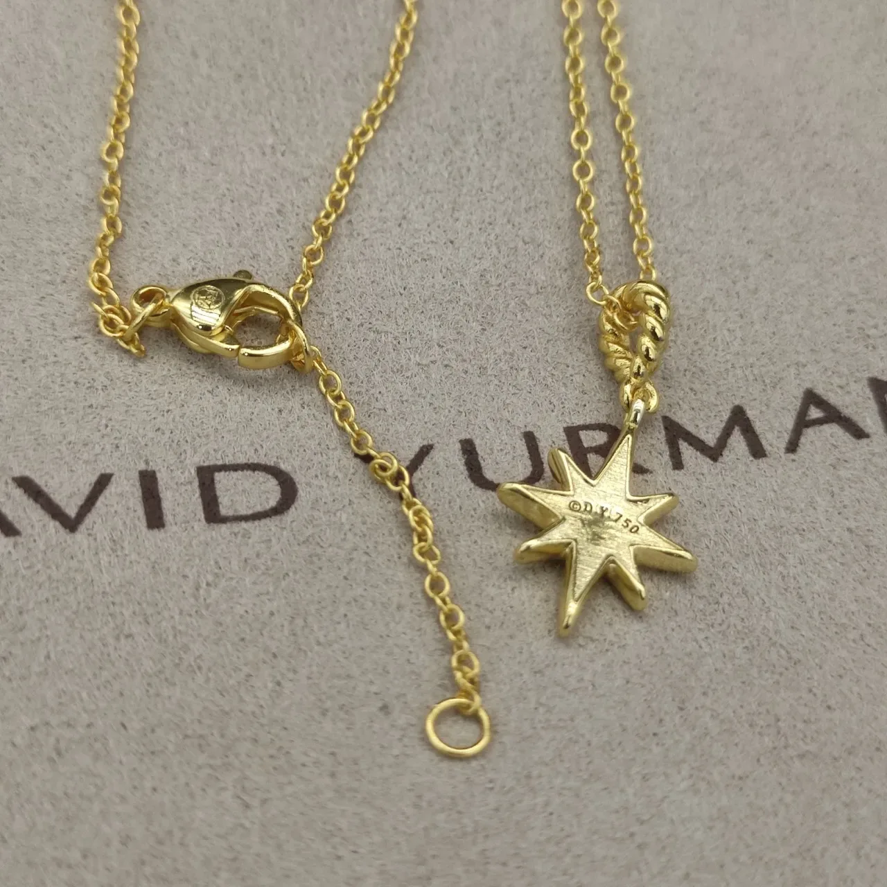 Gold Pink Chain Star-Shaped Pendant Necklace 4