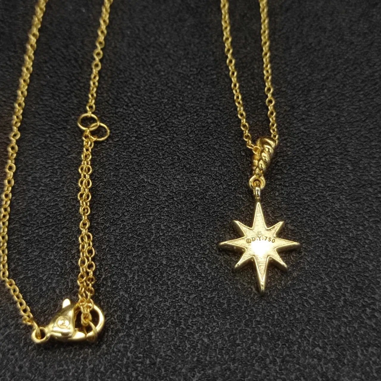 Gold Pink Chain Star-Shaped Pendant Necklace 8