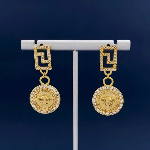 Gold Silver Greek Key Link Chain Coin-Style Medusa Medallion Necklace 8