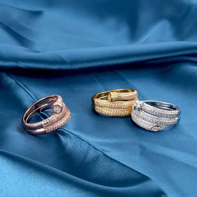Gold Silver Rose Gold Pavé Crystal Hinged Bangle Bracelets 8