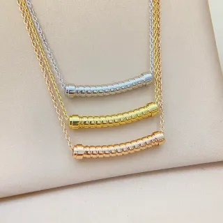 金银分割条吊坠层叠三链项链