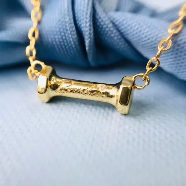 Gold-Tone Cylindrical Bar Pendant Necklace 6