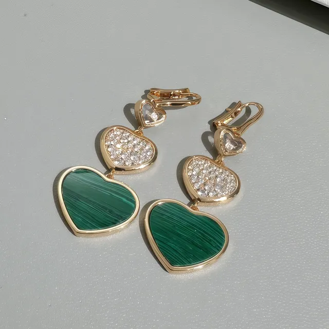 Gold-Tone Heart Double-Tier Dangle Earrings 4