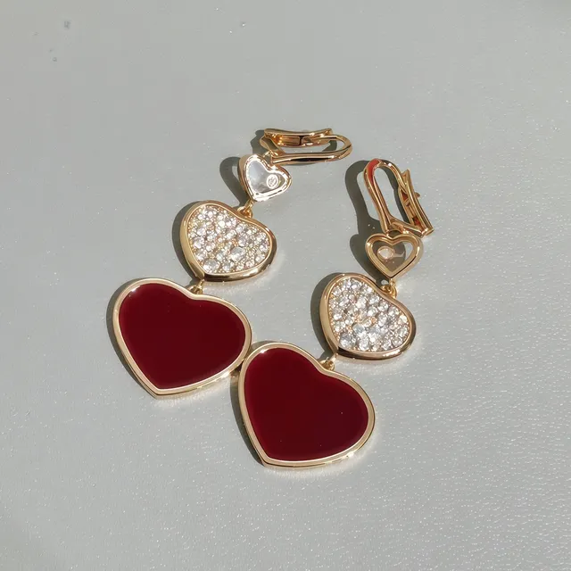 Gold-Tone Heart Double-Tier Dangle Earrings 5