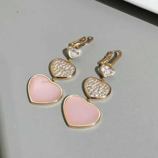 Gold-Tone Heart Double-Tier Dangle Earrings 6