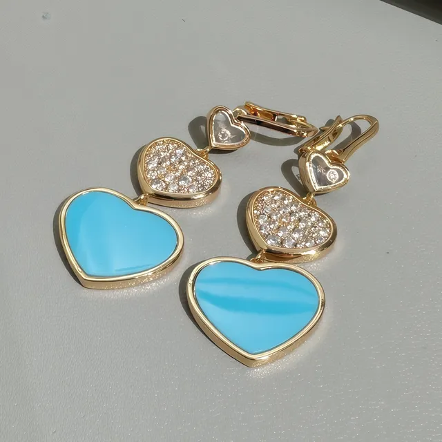 Gold-Tone Heart Double-Tier Dangle Earrings 7
