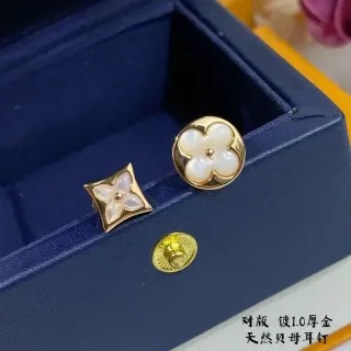 Gold-Tone Mother-of-Pearl Floral Stud Earrings