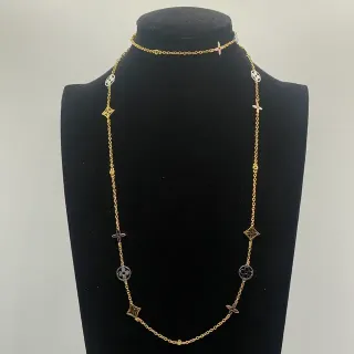 قلادة سلسلة ذهبية متعددة التعويذات