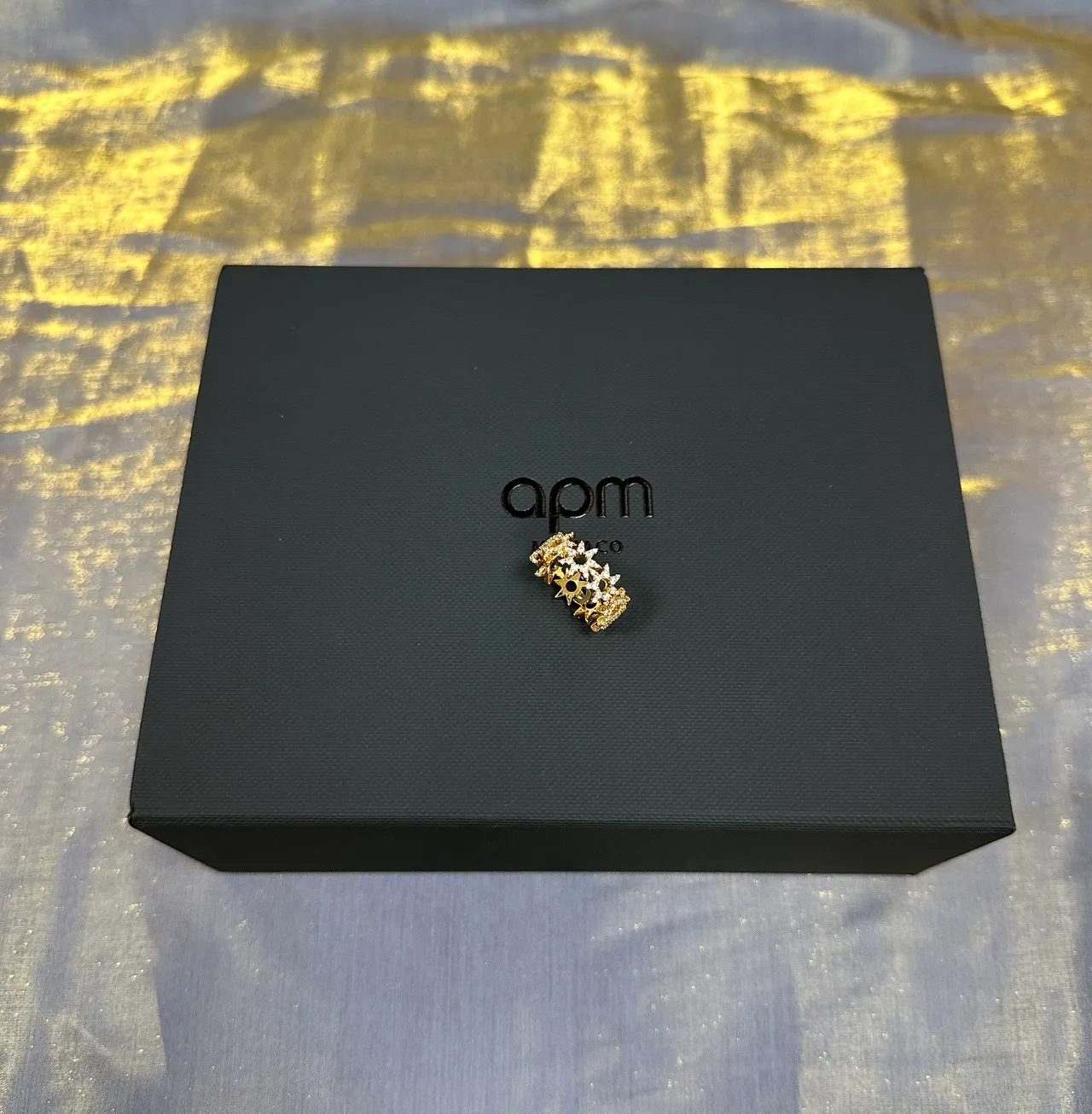 Gold-Tone Pavé Floral Cluster Ring 6