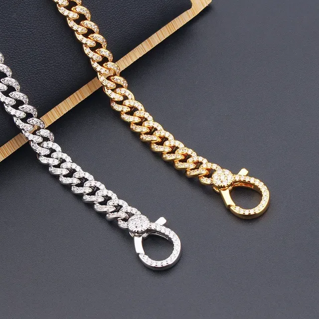 Gold-Tone Pave-Set Curb Link Chain Bracelet 5