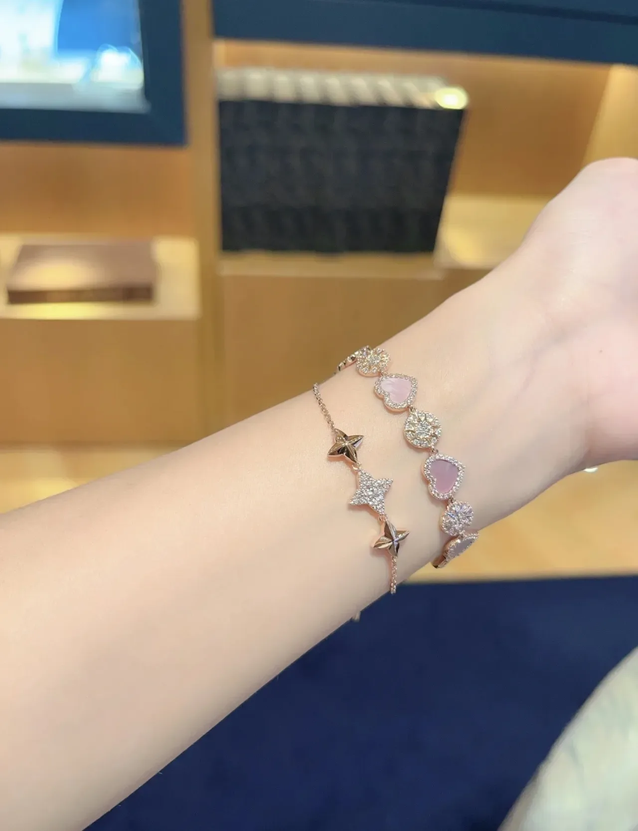 Gold-Tone Pavé Star Motif Chain Bracelet 3