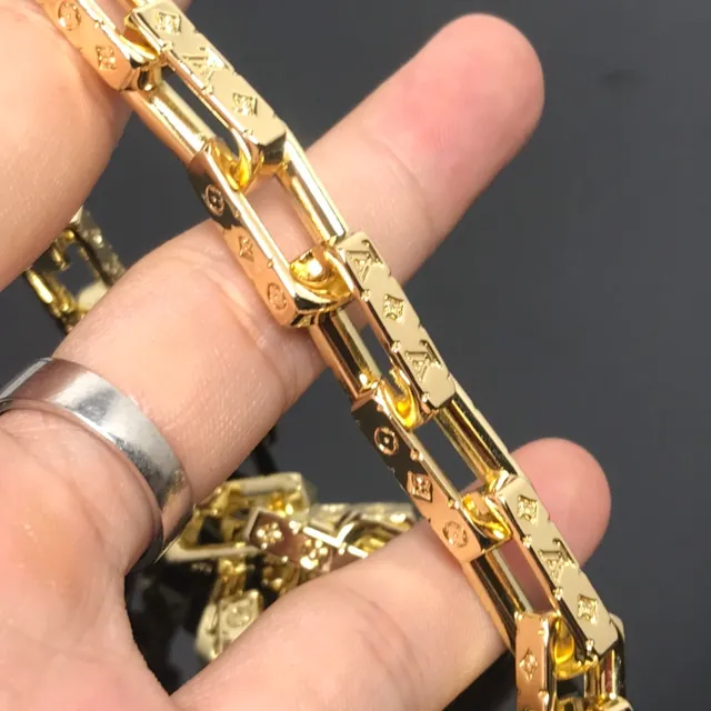 Gold-Tone Rectangular-Link Pavé Chain Necklace 2