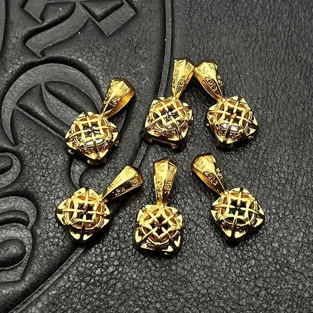 Gold-Tone Square-Cut Gemstone Solitaire Pendant Necklaces 6