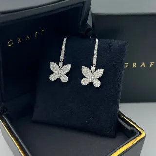 Graff Butterfly Pavé Drop Earrings