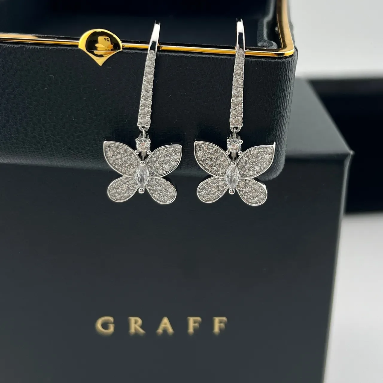 Graff Butterfly Pavé Drop Earrings 3
